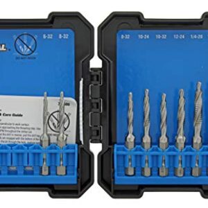 IDEAL Electrical 36-600 Standard Drill/Taps - (8 Piece) 1/4 in. Hex Shank, Drilling, Tapping, Deburring, HSS Bit Kit