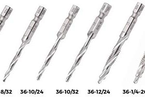 IDEAL Electrical 36-600 Standard Drill/Taps - (8 Piece) 1/4 in. Hex Shank, Drilling, Tapping, Deburring, HSS Bit Kit