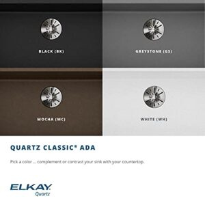 Elkay Quartz Classic ELGUAD2519PDBK0 Black Single Bowl Undermount ADA Sink with Perfect Drain