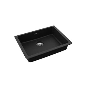 Elkay Quartz Classic ELGUAD2519PDBK0 Black Single Bowl Undermount ADA Sink with Perfect Drain