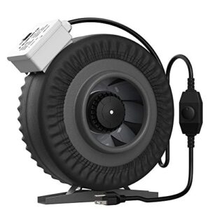 vivohome 4 inch 203 cfm round exhaust inline duct fan with speed controller and leather sheath