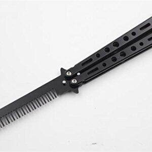 AZZORI Stainless Steel Silver Practice Butterfly In Knife Trainer Training Folding Knife Dull Tool Outdoor Camping Butterfly Knife Comb