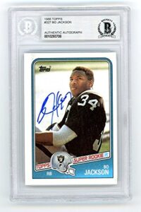 bo jackson 1988 topps autograph rookie card #327 - bas