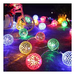 acelist 20 led disco ball mirror led party string light christmas lanterns for holiday wall window tree decorations indoor outdoor patio party yard garden kids bedroom living dorm (multicolor)
