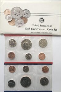 1988 p d us mint set 10 piece comes in the original packing from the mint uncirculated