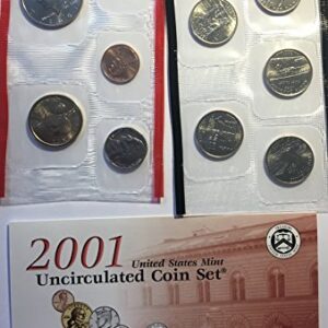 2001 P D US Mint Set 20 Piece Comes in the Original Packing from the Mint Uncirculated