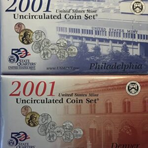 2001 P D US Mint Set 20 Piece Comes in the Original Packing from the Mint Uncirculated