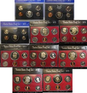 1970 s -1979 us mint set clad proof set run 57 coins