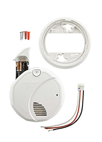 FIRST ALERT BRK 3120B-6 Hardwired Smoke Detector with Photoelectric and Ionization with Battery Backup, 6-Pack , White