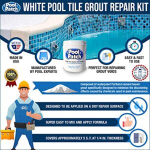 Pool Patch White Pool Tile Grout Repair Kit, 1.5-Pound, White