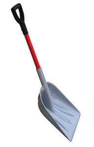 tabor tools snow scoop with fiberglass handle, 15 inch wide blade, large snow shovel and mulch scoop with comfortable d grip handle. j218a. (snow scoop, short 26 inch handle)