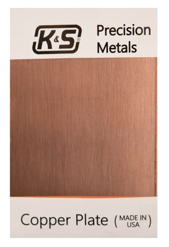 K & S 6603 Copper Etching Plates, 0.050" Thick x 6" Wide x 9" Long, 1 Piece, Made in The USA