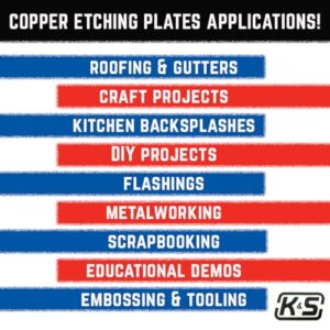 K & S 6603 Copper Etching Plates, 0.050" Thick x 6" Wide x 9" Long, 1 Piece, Made in The USA