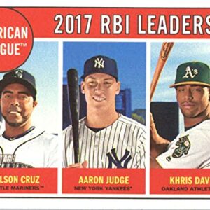 2018 Topps Heritage #3 Aaron Judge/Nelson Cruz/Khris Davis New York Yankees/Seattle Mariners/Oakland Athletics Baseball Card