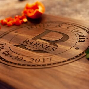 Christmas Gifts for Couples 2023 USA Handcrafted Custom Cutting Board! Engrave your Giftee's Name & Date! Personalized Cutting Board Wedding Gift Anniversary Gift for Couple