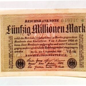 1923 Germany Hyper Inflation Full set of Authentic notes 1 to 100 Million Mark Banknotes (Build Your Own Collection)