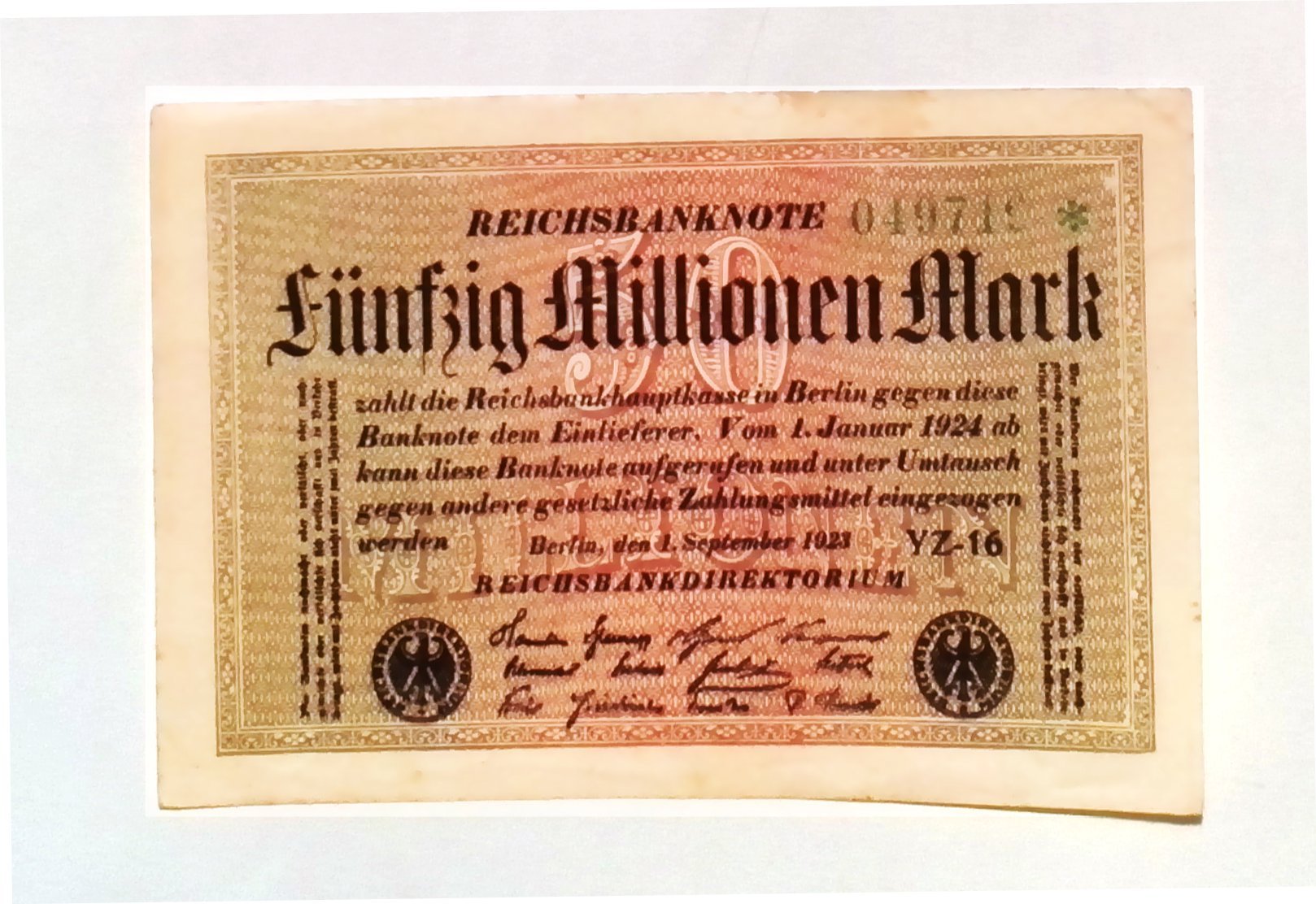 1923 Germany Hyper Inflation Full set of Authentic notes 1 to 100 Million Mark Banknotes (Build Your Own Collection)