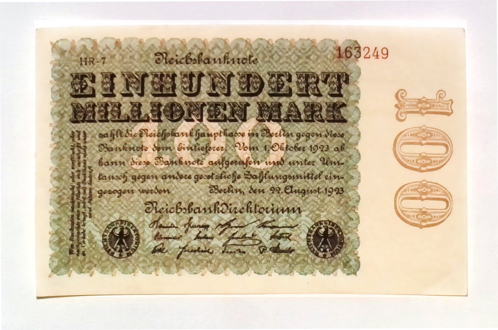 1923 Germany Hyper Inflation Full set of Authentic notes 1 to 100 Million Mark Banknotes (Build Your Own Collection)