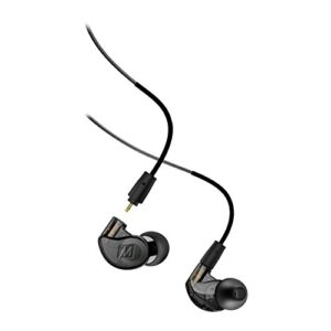 mee audio m6 pro in ear monitor headphones for musicians, 2nd gen model with upgraded sound, memory wire earhooks & replaceable cables, noise isolating professional earbuds, 2 cords included (black)
