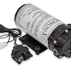 GROWONIX BP-1530-1/4" Booster Pump, Up To 720GPD Gallons Per Day @ 1:1 Ratio, RO Pump for the EX200, GX150, GX200, EX400 Reverse Osmosis Systems, 80 PSI, High Pressure Cutoff, Adjustable