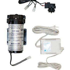 GROWONIX BP-1530-1/4" Booster Pump, Up To 720GPD Gallons Per Day @ 1:1 Ratio, RO Pump for the EX200, GX150, GX200, EX400 Reverse Osmosis Systems, 80 PSI, High Pressure Cutoff, Adjustable