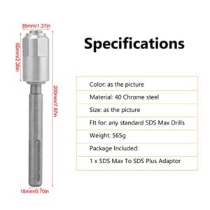 SDS Max to SDS Plus Adapter for Rotary Hammers Connection SDS Max to SDS Plus Drill Converter Shank Quick Tool for Demolition Hammers