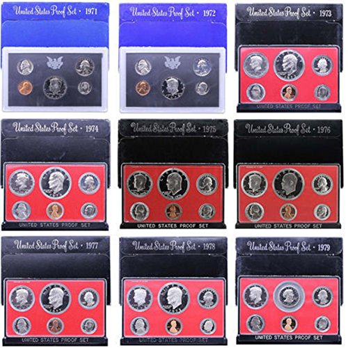 1971 S -1979 US Mint Set Clad Proof Set Run 52 coins