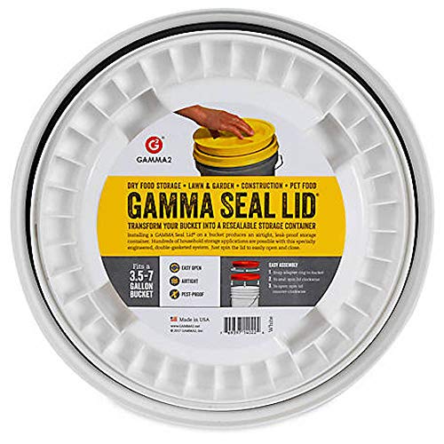 5 Gallon White Gamma Seal Lids -12 Pack