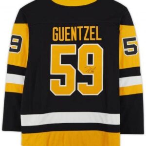 Jake Guentzel Pittsburgh Penguins Autographed Black Fanatics Breakaway Jersey - Autographed NHL Jerseys