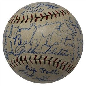 the finest 1930 ny yankees team signed baseball babe ruth & lou gehrig jsa coa - autographed baseballs