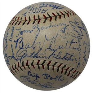 The Finest 1930 NY Yankees Team Signed Baseball Babe Ruth & Lou Gehrig JSA COA - Autographed Baseballs