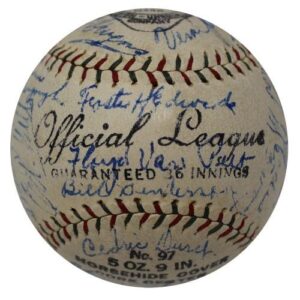 The Finest 1930 NY Yankees Team Signed Baseball Babe Ruth & Lou Gehrig JSA COA - Autographed Baseballs