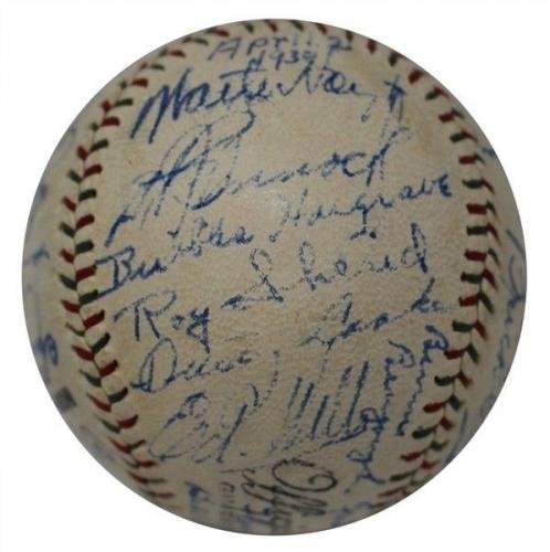 The Finest 1930 NY Yankees Team Signed Baseball Babe Ruth & Lou Gehrig JSA COA - Autographed Baseballs