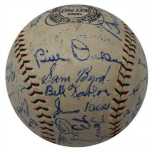 The Finest 1930 NY Yankees Team Signed Baseball Babe Ruth & Lou Gehrig JSA COA - Autographed Baseballs