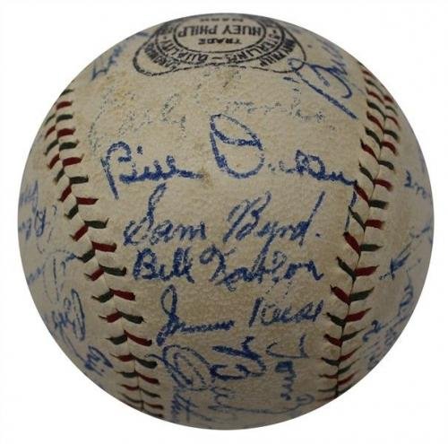 The Finest 1930 NY Yankees Team Signed Baseball Babe Ruth & Lou Gehrig JSA COA - Autographed Baseballs