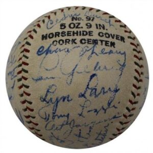 The Finest 1930 NY Yankees Team Signed Baseball Babe Ruth & Lou Gehrig JSA COA - Autographed Baseballs