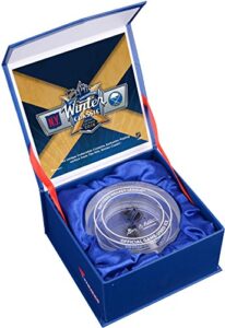 2018 nhl winter classic new york rangers vs. buffalo sabres crystal puck - filled with ice from the 2018 winter classic - other game used nhl items