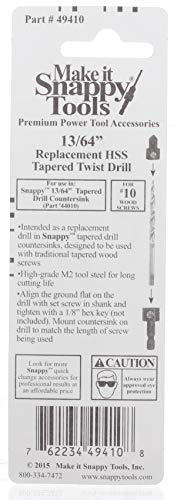 Snappy Tools Replacement 13/64 Inch HSS Tapered Drill (Replaces Part # 49413) #49410