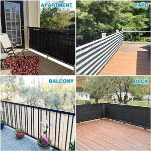 Patio Deck Balcony Privacy Screen 3'x50' Outdoor Yard Pool Porch Patio Fence Privacy Screen for Backyard Chain Link Fence with Zip Ties Black