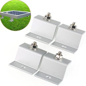 F-ber 1 Set (4pcs) Solar Panel Mounting Hardware Z Type Bracket Aluminum W/Stainless Bolt for RV Boat Off Grid 38mm Width Solar Panels (38 * 25 * 27mm/1.49"*0.98"*1.06")