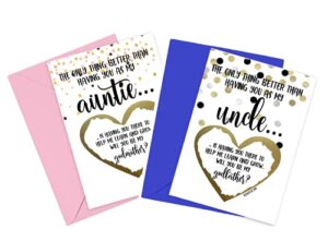 will you be my godmother and godfather scratch off card set of 2, proposal cards for auntie and uncle fron niece nephew (auntie and uncle set)