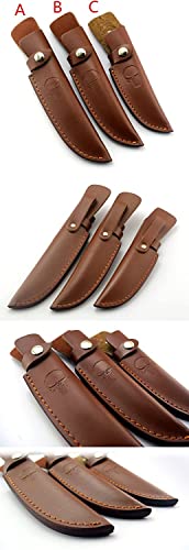 Aibote Fixed Blade Knife Sheath with Belt Loop Hunting Holster Carrying Knives Leather Holder Sheaths Case Scabbard Pouch Bag Pocket EDC Camping Outdoor Tool(B-Medium)