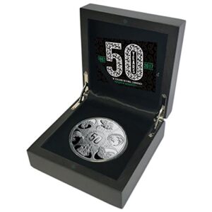 2017 nz silver dollar proof coin - 50 years (of decimal currency) $1 uncirculated reserve bank of new zealand