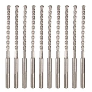 SDS Plus Hammer Drill Bit Set 1/4 in. x 6 in. Masonry Concrete Rock Drill-10Pcs