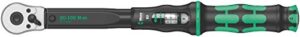 wera - 5075611001 "click-torque b 2 torque wrench with reversible ratchet, 3/8"" x 20-100 nm", black/green