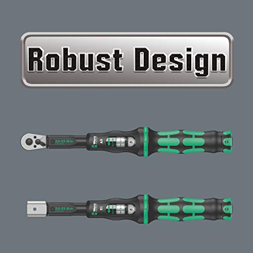 Wera - 5075611001 "Click-Torque B 2 torque wrench with reversible ratchet, 3/8"" x 20-100 Nm", black/green