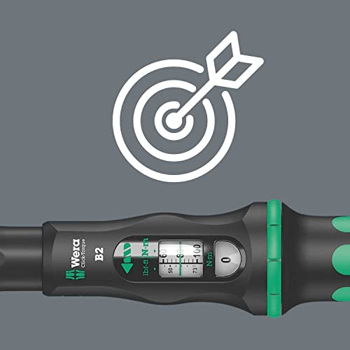 Wera - 5075611001 "Click-Torque B 2 torque wrench with reversible ratchet, 3/8"" x 20-100 Nm", black/green