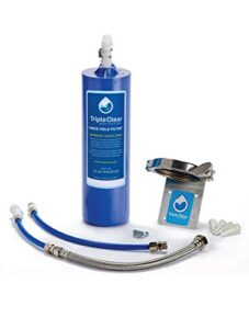 triple clear force field filter under sink water filter system | improves taste & odor | removes harmful contaminants | hardware included | blue