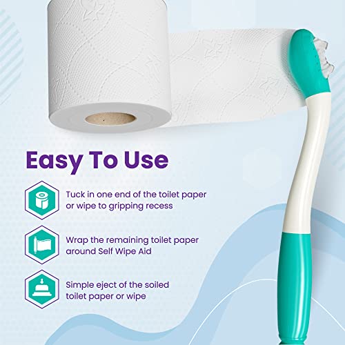 Mars Wellness Self Wipe Assist Bottom Wiping Toilet Aid Wiping Wand - Long Reach Comfort Wipe Extender - Daily Living Aid for The Disabled - Colors Vary (1.25 Foot (Pack of 1))