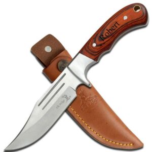 re personalized free engraving quality elk ridge knife with wood handle (er-049)